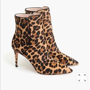 J. Crew Pointed stiletto ankle boots in leopard